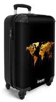 NoBoringSuitcases.com® - Valise cabine Carte du monde - or - goutte à goutte - noir - Bagage à main - Valise de voyage - Valise chariot - Valises 55x40x20 cm - 55x35x25 cm