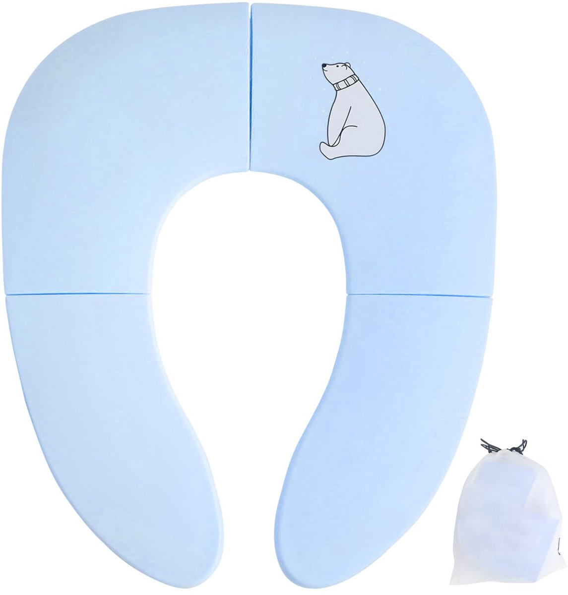 My Ninki ® Opvouwbare Kinder Toiletbril voor Onderweg en Thuis met Veiligheidszuignap en Cartoondesign