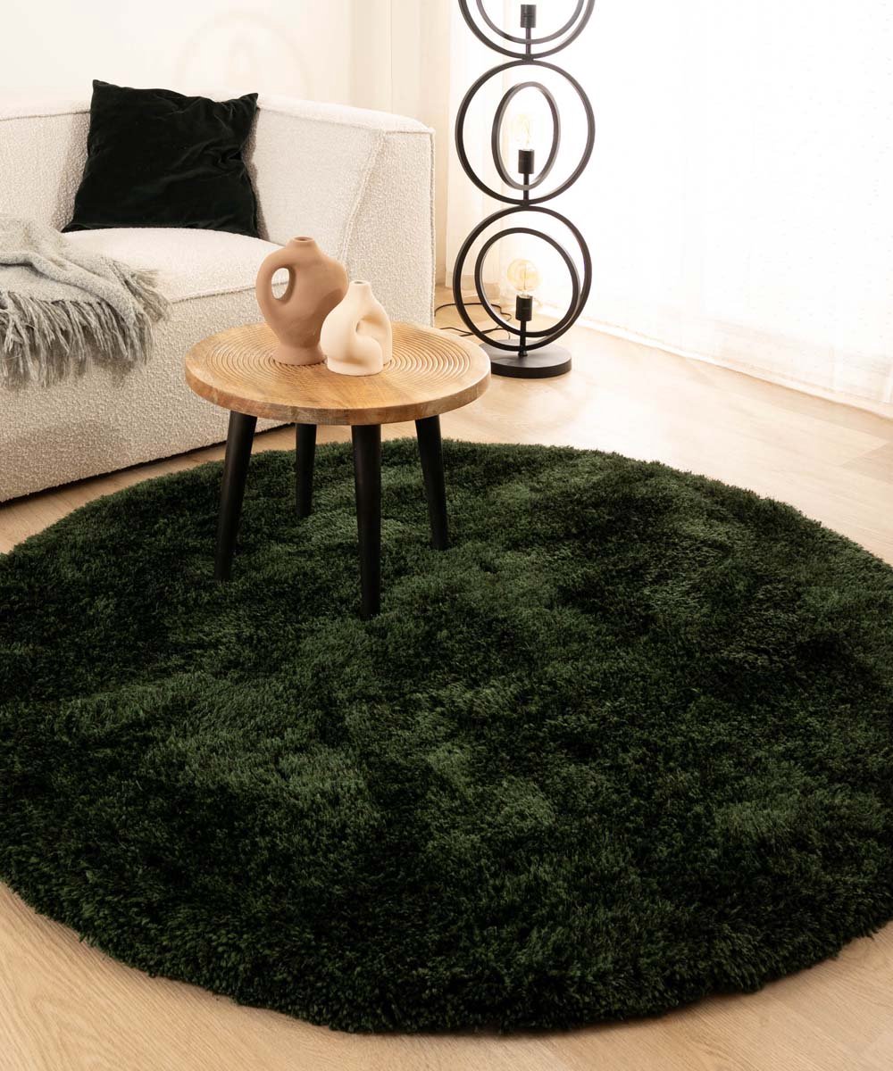 Shaggy vloerkleed rond - Meadow jade 150