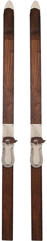 Clayre & Eef Décoration Skis 8x7x140 cm Marron Bois Métal