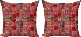 Set de 2 New de Sierkussenhoes décoratives à motifs ethniques orientaux pour canapé, chambre à coucher, salon, 51 x 51 cm