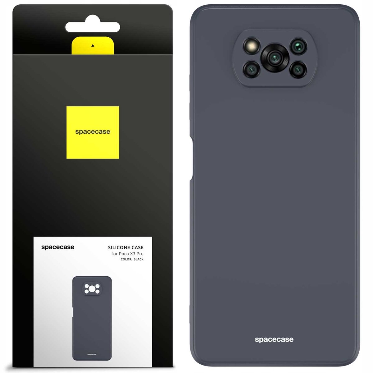 Spacecase Siliconen Hoesje Voor Poco X3 Pro Nfc-Telefoon, Zwart