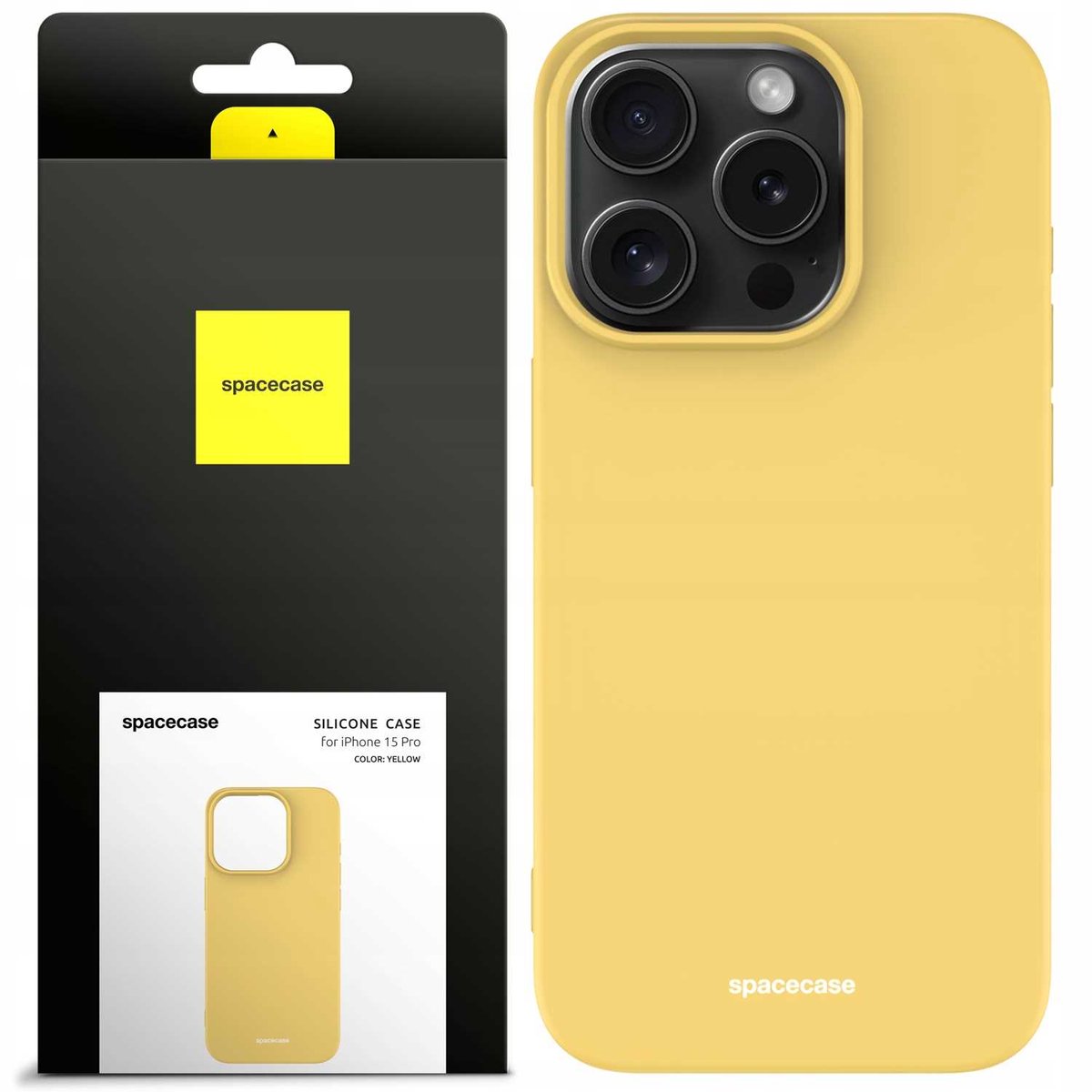 Spacecase Siliconen Hoesje Voor Iphone 15 Pro Geel Hoesje