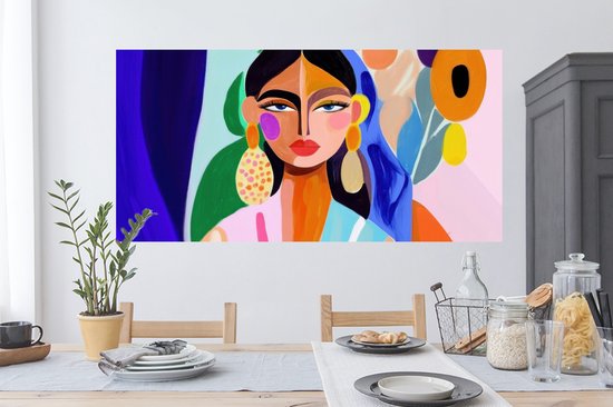 Stickers muraux - Film autocollant - Portrait - Femme - Moderne - 120x60 cm - Film adhésif - Stickers muraux chambre enfant - Papier peint autocollant - Papier peint autocollant - Film autocollant