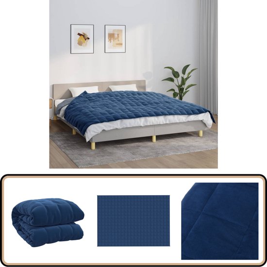 vidaXL Couverture lestée 11 kg Blauw 155x220 cm Couverture de couchage - Weighted Blanket - Dekbed à pression - Relaxation