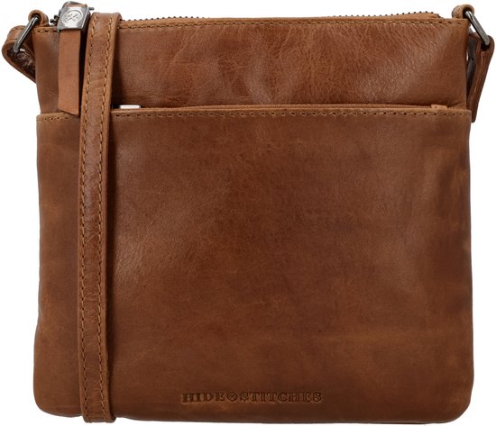 Sac à bandoulière Porto Hide & Stitches - Bandoulière - Cuir - Poches zippées - Marron - 100 % Cuir
