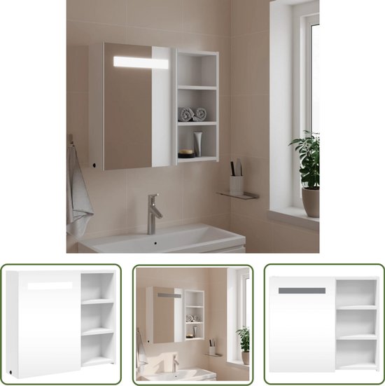 vidaXL Armoire à miroir avec LED blanc 60x31,5x62 cm