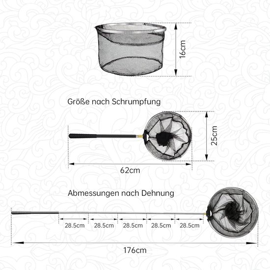Heavy Duty Zwembadskimmernet - professioneel, telescopische stang, voor zwembad en vijver van Avenli — afbeelding 3