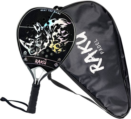 Raku® Rhino Pro Series - Padel Racket - Padel - Padelrackets - Racket - Paddle - Carbon - Inclusief Padelzak