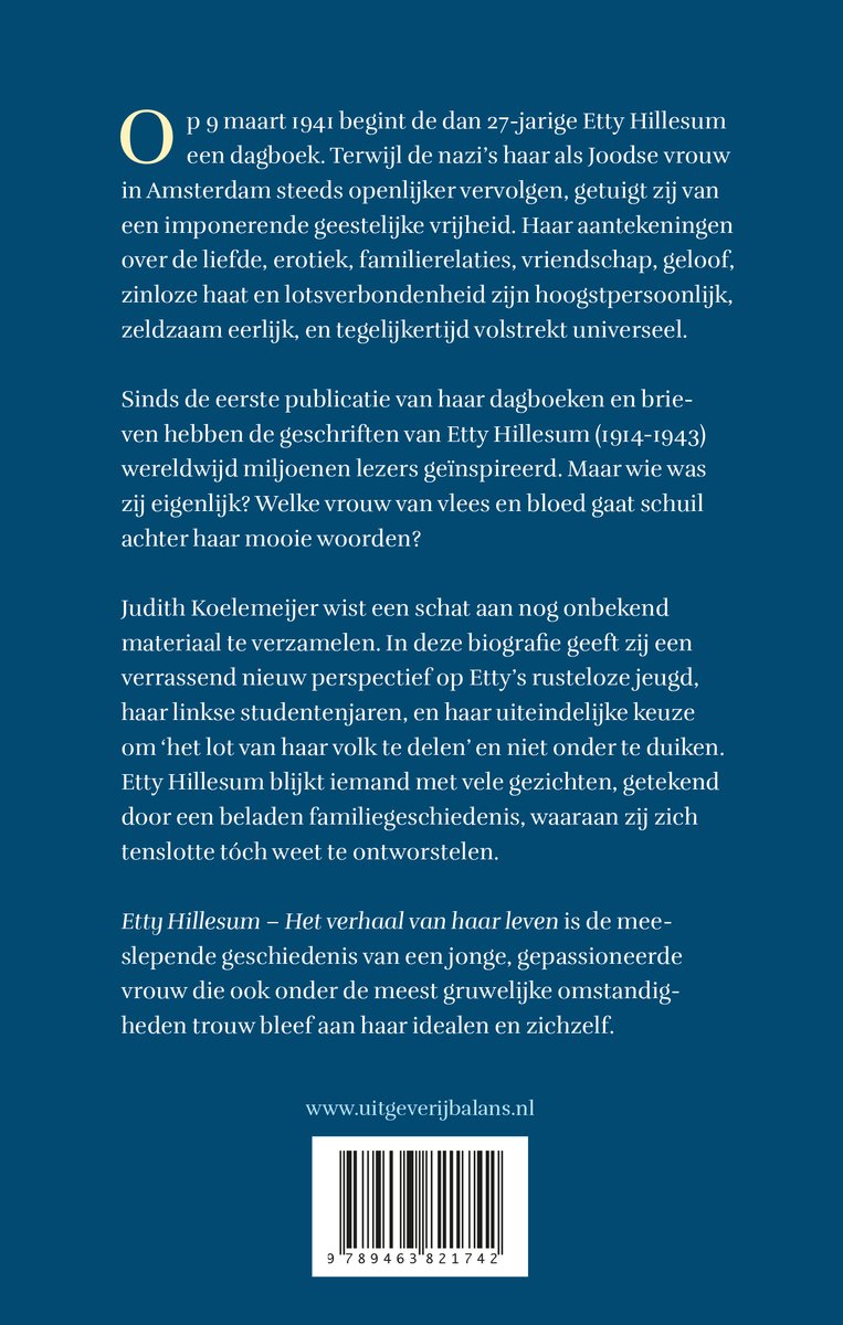 Etty Hillesum - back cover
