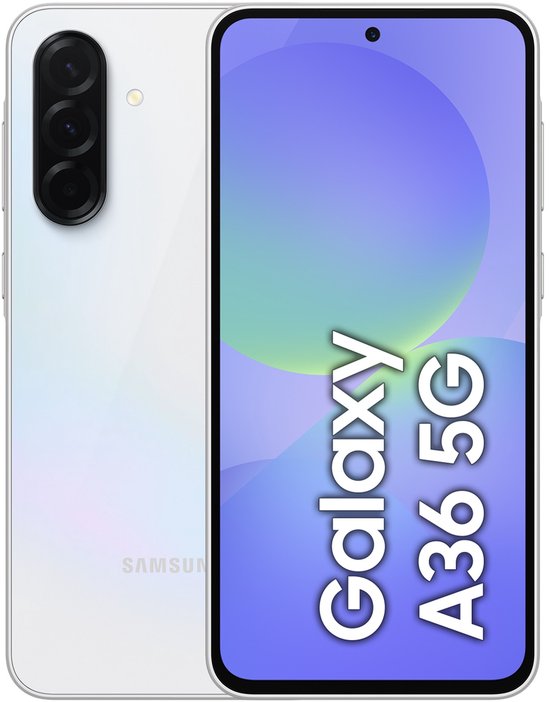 Samsung Galaxy A36 5G smartphone 256GB wit, 6,7″ AMOLED scherm, 50MP camera, Snapdragon 6 Gen3, 5000mAh batterij