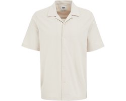 WE Fashion Heren Slim fit overhemd van piquejersey