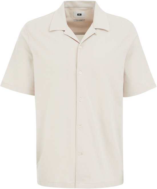 WE Fashion Heren Slim fit overhemd van piquejersey