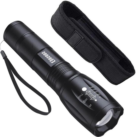 kwanic LED Torch, Rechargeable, Extremely Bright Tactical Flashlight with 5 Light Modes, Tactical Flashlight, Strong for Camping, Hiking, Outdoor and Emergency