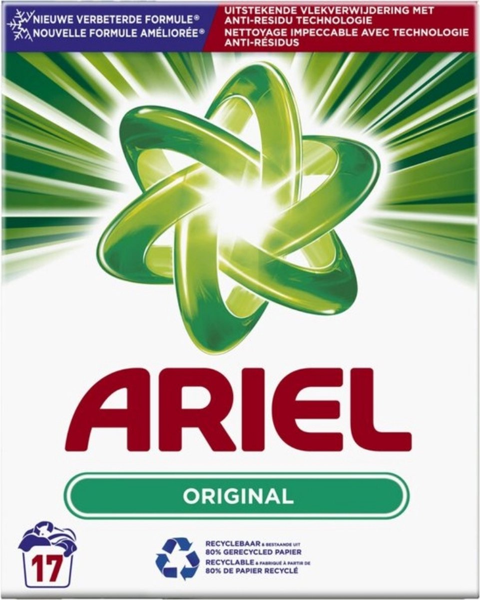 Goedkoopste Ariel Original - Waspoeder - Witte en Lichtgekleurde Was - 17 Wasbeurten
