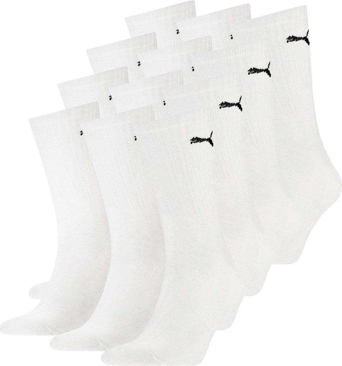 SOKKEN 12 paar Puma sportsokken tennissokken 49 Unisex voor hem en haar Wit