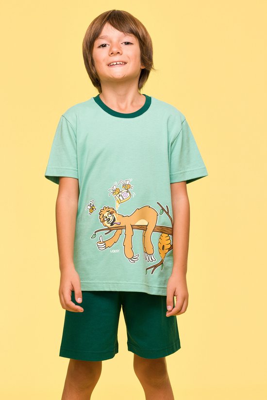 Woody Garçons- Pyjama homme vert menthe - taille 086/18M