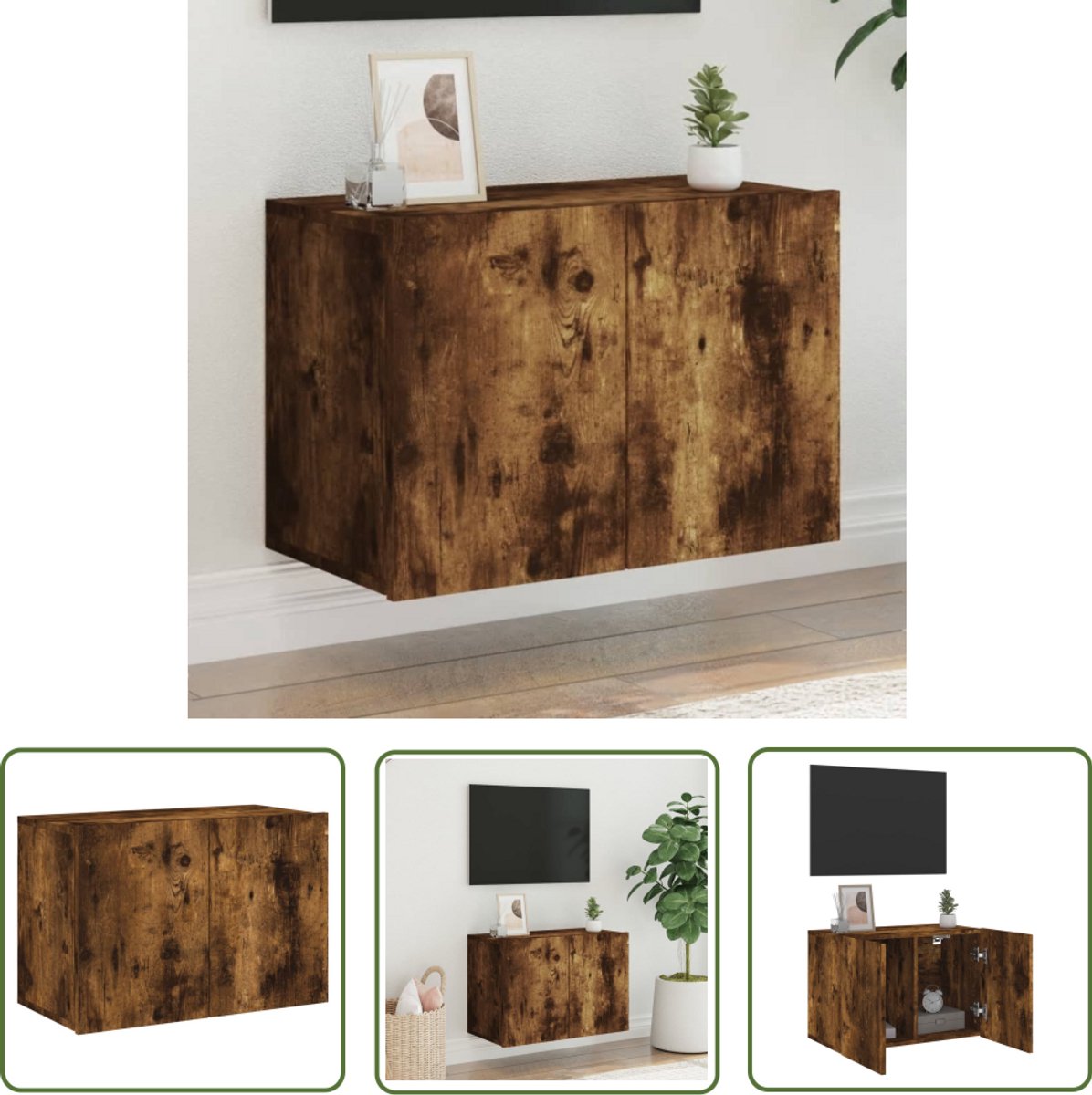 vidaXL Tv-meubel wandgemonteerd 60x30x41 cm betongrijs
