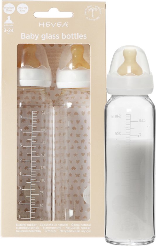 Standard Neck Baby Glass Bottles Two-Pack 240ml/8oz