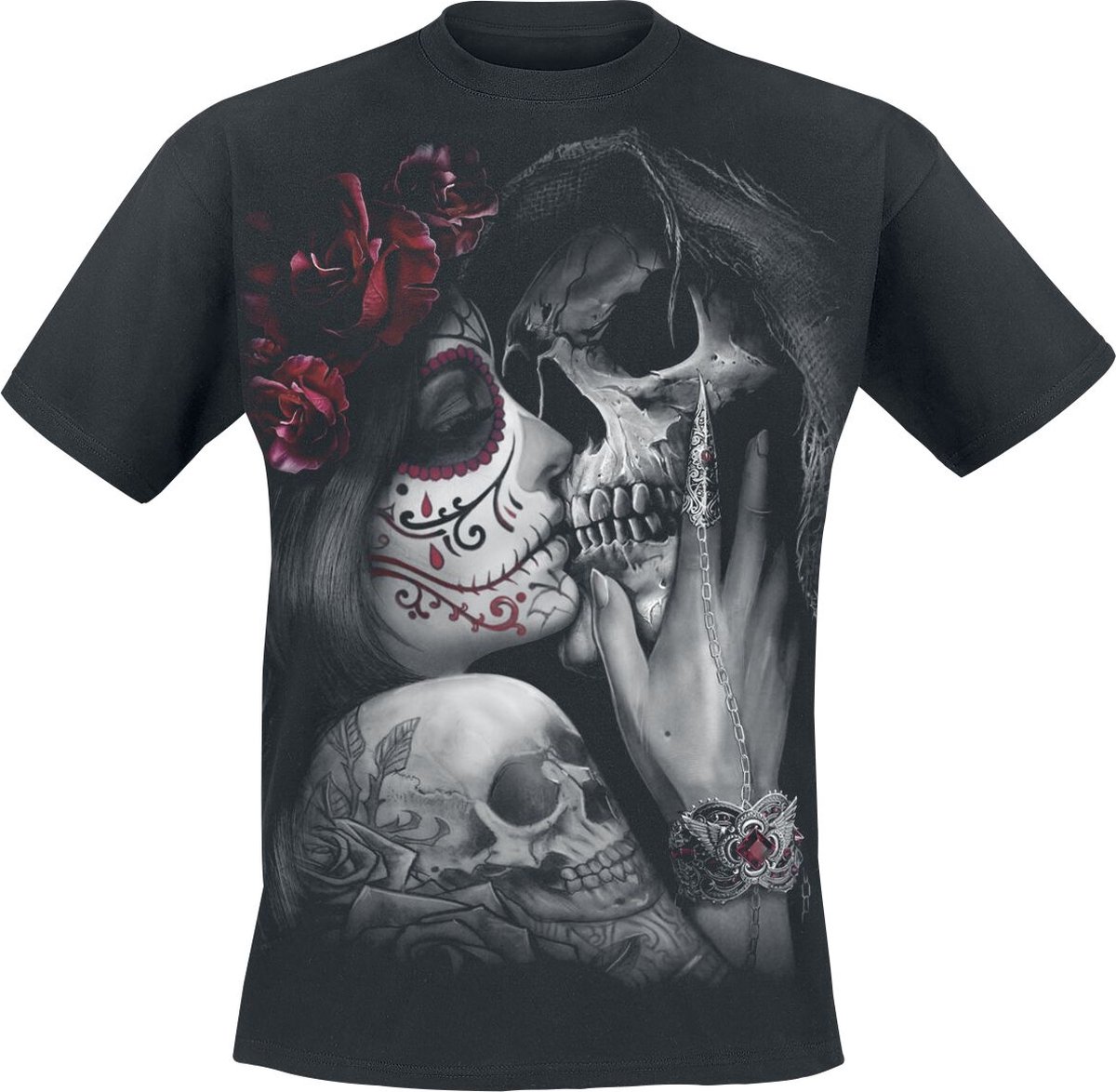 Spiral Dead Kiss Heren T-shirt - zwart - XXL
