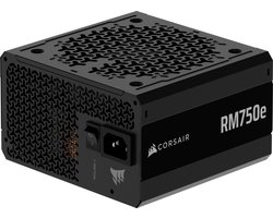 Corsair RM750e - Interne Voeding - 750 Watt - Modulair - ATX 3.1 - PCIe 5.1 - Cybenetics Gold efficiëntie - Zero RPM modus - Zwart