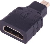 Micro HDMI male naar HDMI Female adapter connector | Gold Plated | Zwart