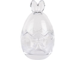 Clayre & Eef Glazen potje Ei Ø 8x14 cm Transparant Glas