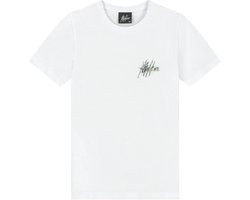 Malelions Splash T-shirt Polo's & T-shirts Jongens - Polo shirt - Wit - Maat 152