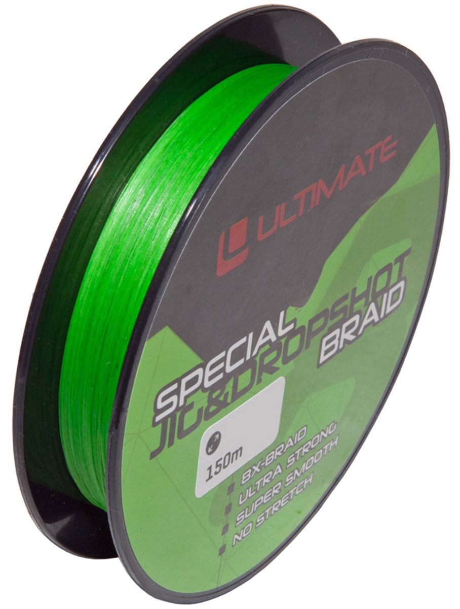 Ultimate Special Jig & Dropshot Braid Fluo Green 0,10mm 5kg 150m | Gevlochten lijn