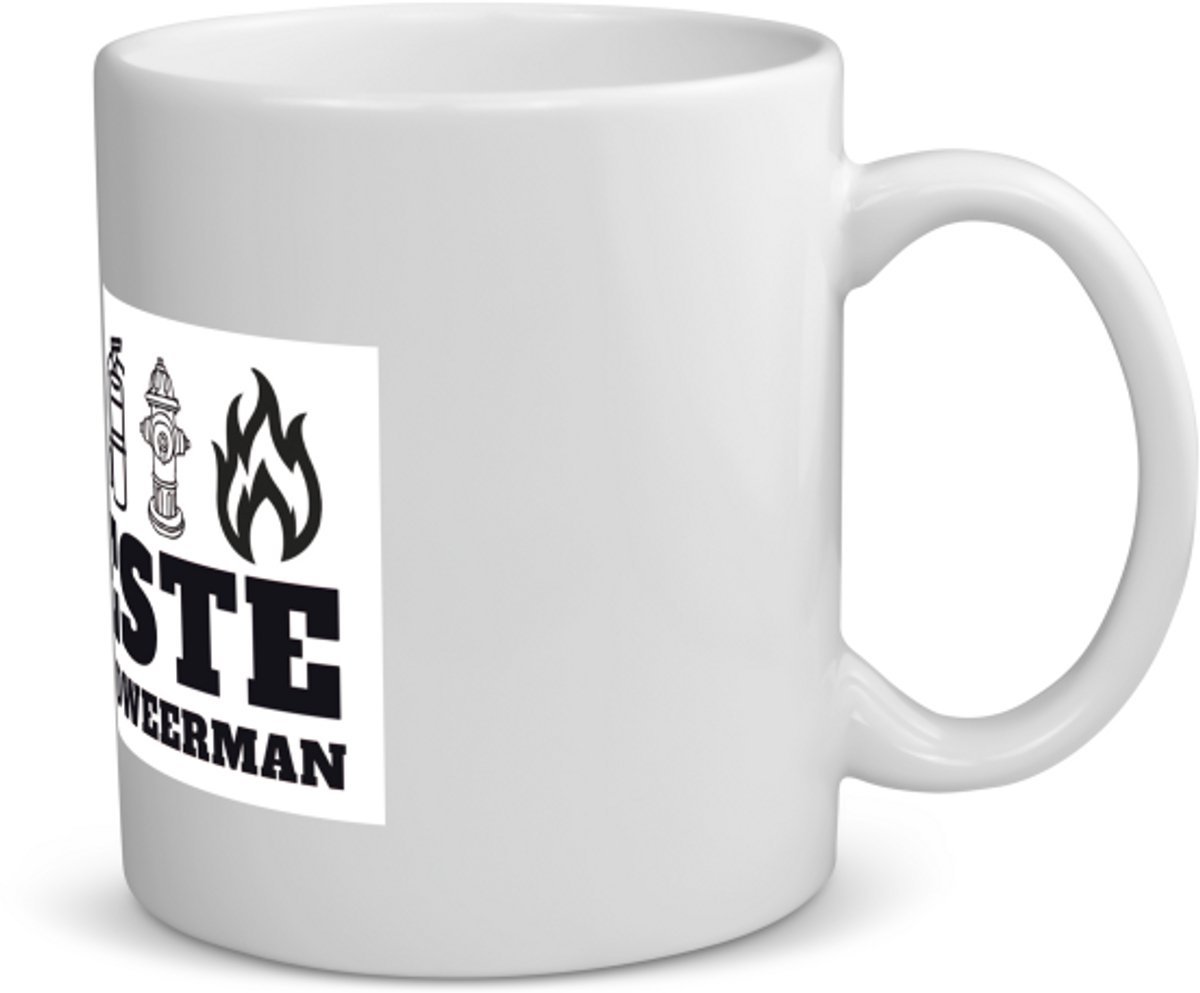 Beste brandweerman Mok met opdruk - beste brandweerman - collega - cadeau - 350 ML inhoud