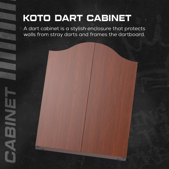 KOTO Cabinet Rood, Dartbordkast, Dartkabinet, Dartbordkast met scorebord, Dartbord ophangsysteem, Dartkabinet accessoires, Stijlvol dartkabinet, Praktisch dartkabinet, Opbergkast voor dartbord van KOTO — afbeelding 2