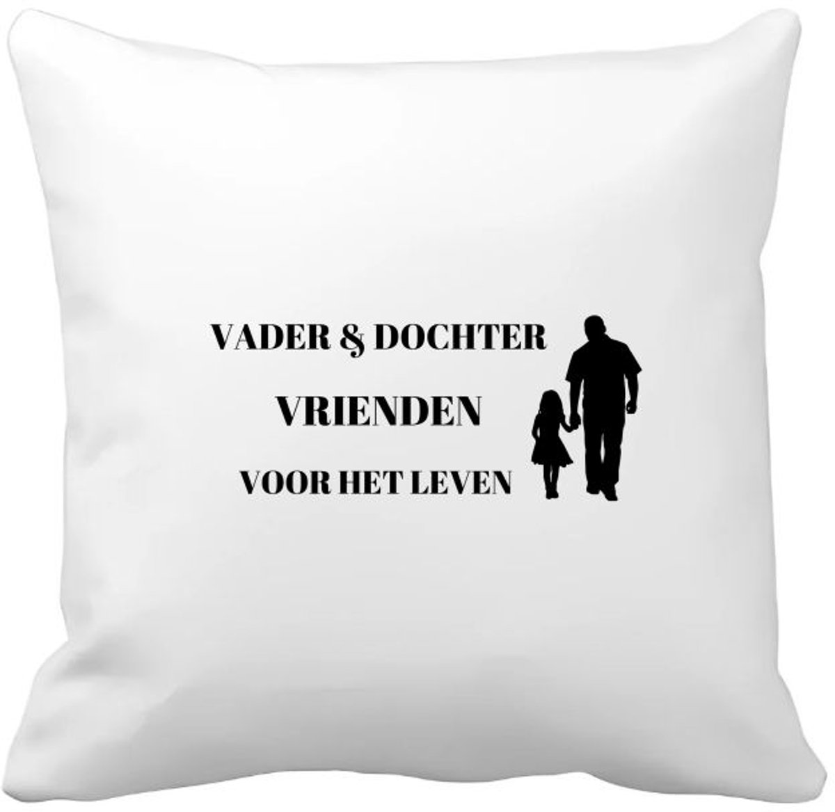 Akyol vader en dochter vrienden voor het leven Kussen hoes - Vriend - vader/dochter - vader cadeautjes - vaderdag - verjaardag - geschenk - kado - vader artikelen - dochter artikelen - dochter verjaardag - 40 bij 40 cm Multicolor