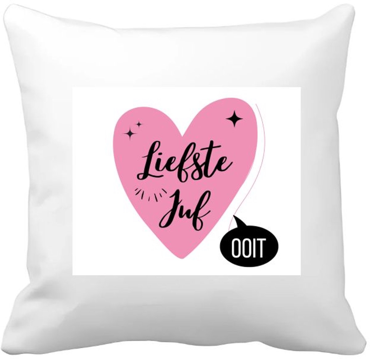 Akyol liefste juf ooit Kussen hoes - Juf - beste juf - school - verjaardagscadeau - afscheidscadeau - kado - gift - 40 bij 40 cm Multicolor