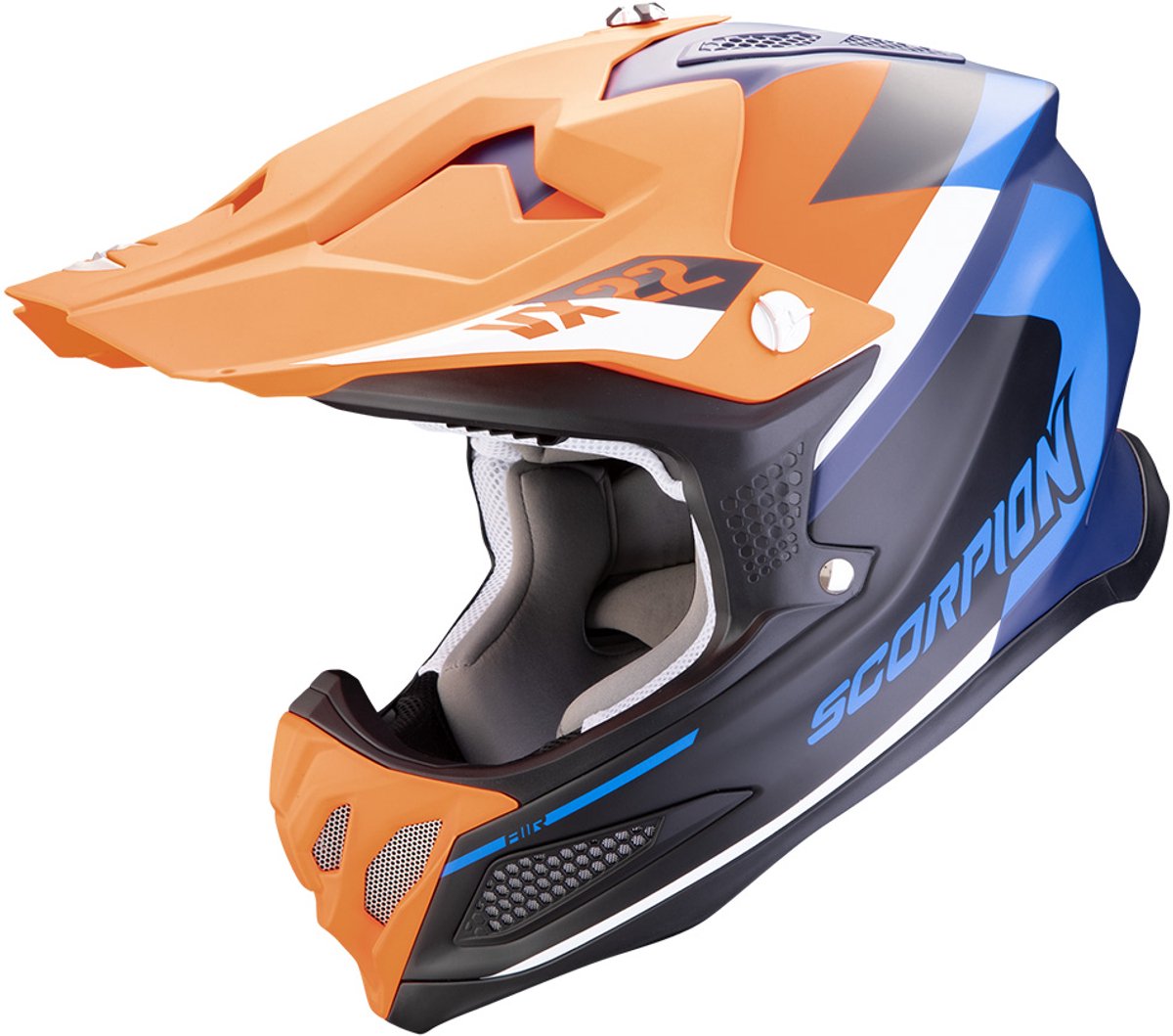 Scorpion VX-22 Air Beta Blauw Matt Oranje Offroad Helm - Helm