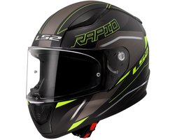 LS2 FF353 Rapid II Rokku M.Zwart H-V Geel 06 Integraalhelm - Maat S - Helm