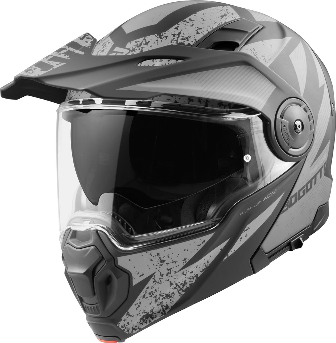 Bogotto FG-102 Safari Fiberglas Enduro Helm Zwart Grijs - Maat S - Helm