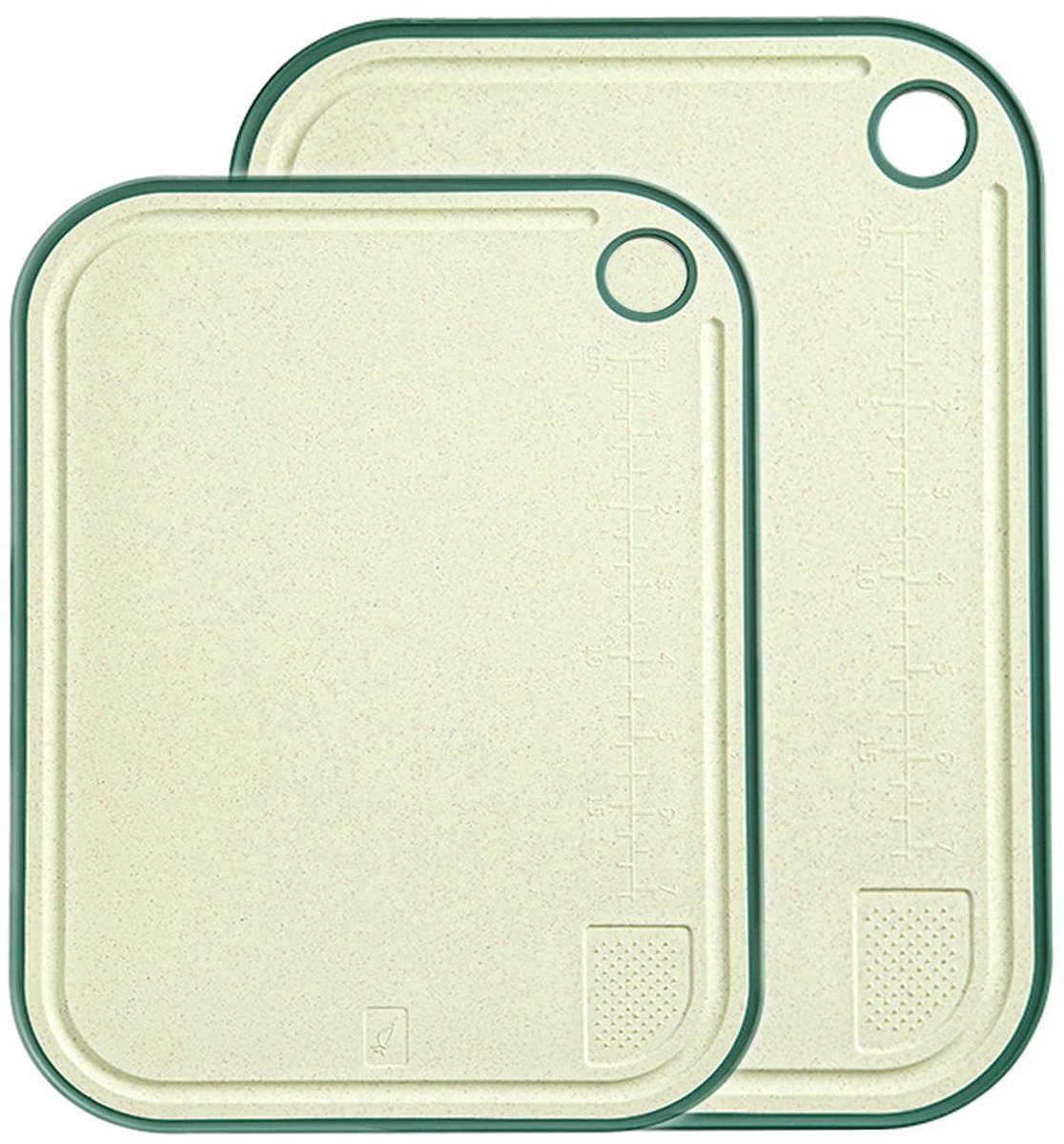 My Ninki ® Milieuvriendelijke Snijplankenset met Innovatieve Sapgoot en Antislip Onderkant, 2 Maten, BPA-vrij