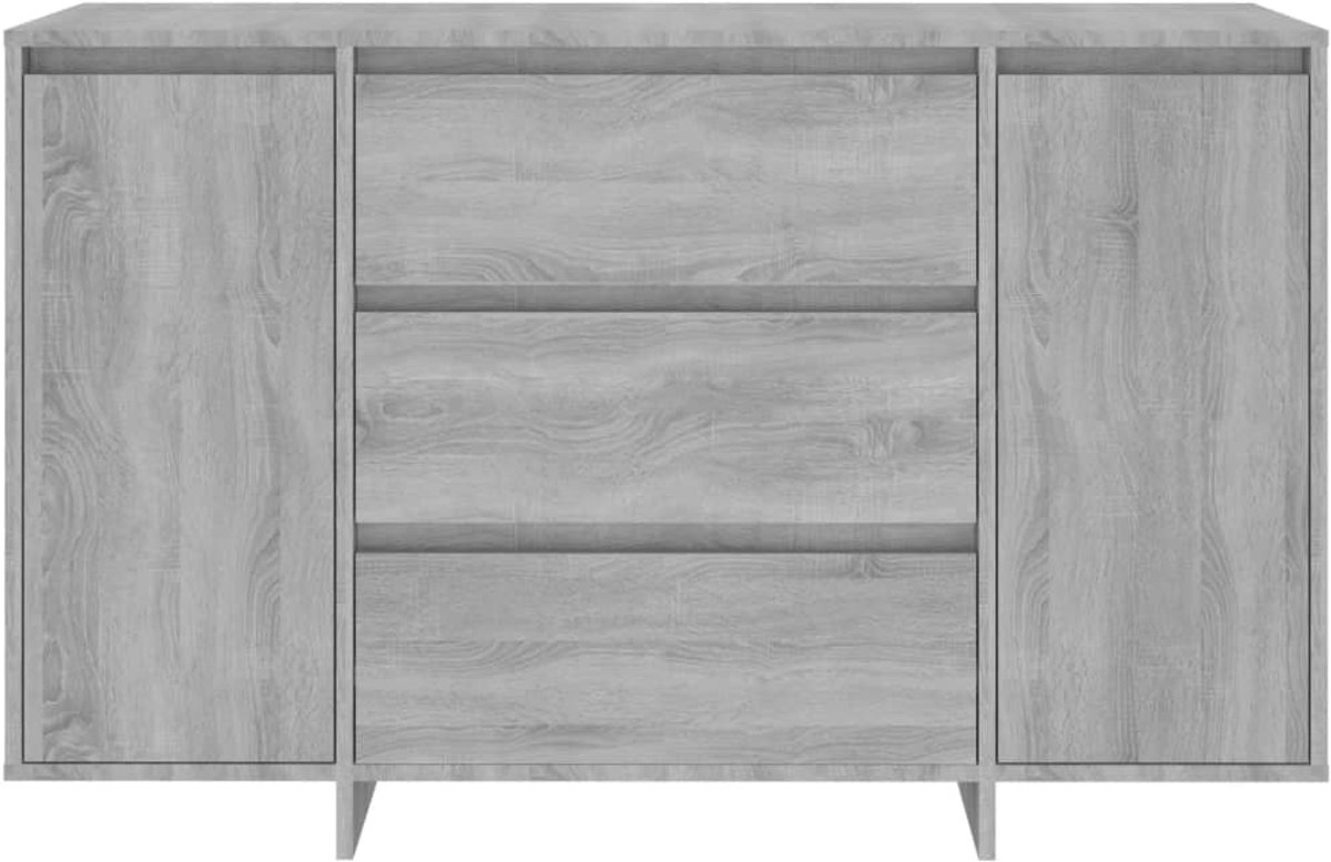 FIONERA Dressoir met 3 lades 120x41x75 cm bewerkt hout grijs sonoma