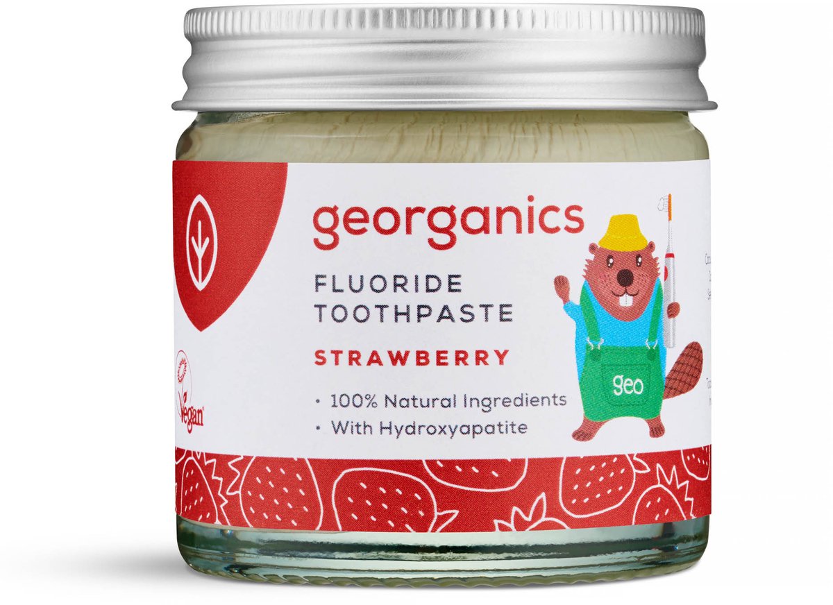 Georganics - Kids Fluoride Tandpasta - Aardbeismaak - Versterkt - Strawberry
