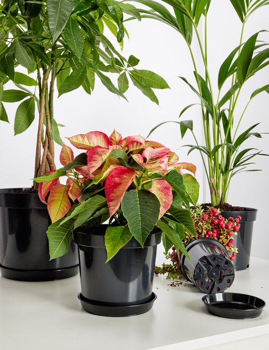 Garronda Ronde Bloempot Onderzetter – 5 stuks – Zwart - ⌀ 17cm H=2,5cm - GD-NIC-PotBase108