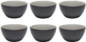 Cookinglife Kommen Nola - Soepkom & Mueslikom - Aardewerk Bowl - Warm Grey - Vaatwasser En Ovenbestendig - Ø 14 cm, 6 Stuks