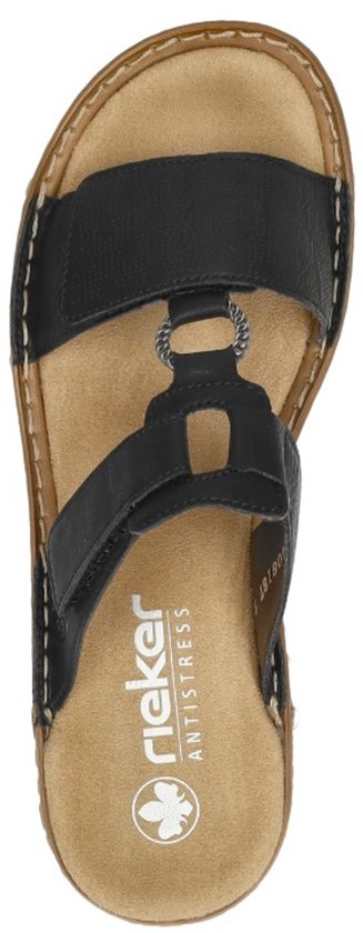 Rieker Dames Slipper - 60885-00 Zwart - Maat 40
