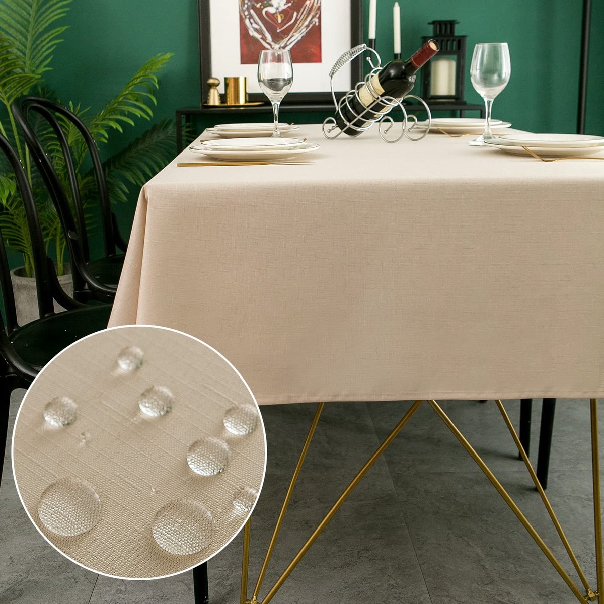 My Ninki ® Tafelkleed in Rechthoekige Vorm met Waterafstotende Eigenschappen voor Eettafels en Tafeldecoratie
