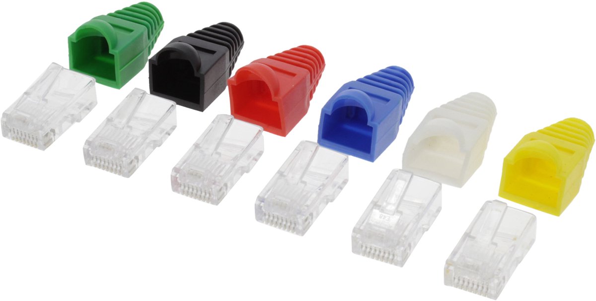 UTP 6 connectors en gekleurde kappen 8P RJ45/6