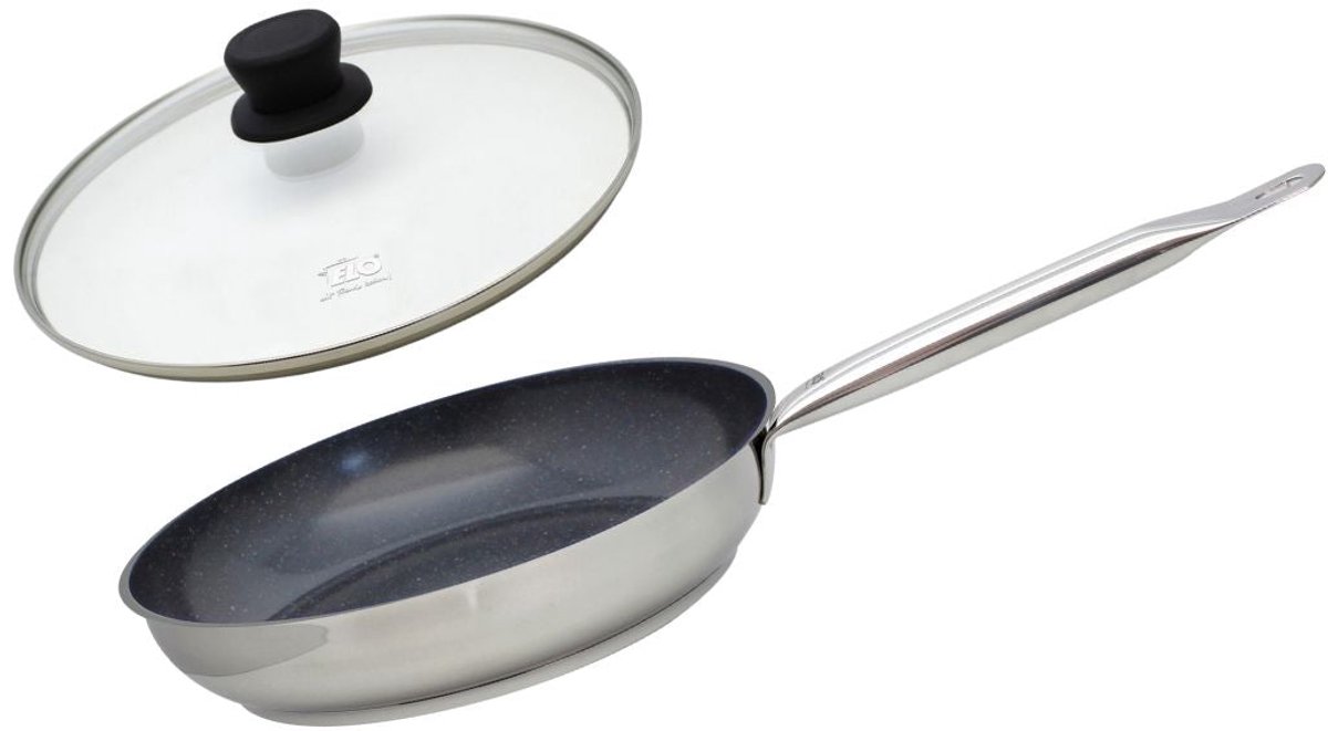Set Koekenpan 28 cm keramiek zonder PFAS en deksel Profi Therm Platinum Elo