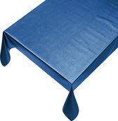 Tafelzeil Metallic Plain Blauw 450 x 140 cm - Beschikbaar in 11 maten - Geleverd in een koker