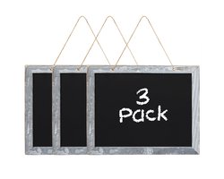 Belle Vous 3 Pak Ingelijstte Krijtborden – Houten Muur Hangende Schoolborden – Enkelzijdig, Uitwisbare Berichten/Memoborden Voor Huwelijksfeesten, Verjaardagsfeesten, Restaurants en Evenementen