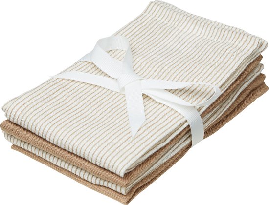 Cam Cam Copenhagen Classic Stripes Washand - 4 Stuks - Camel
