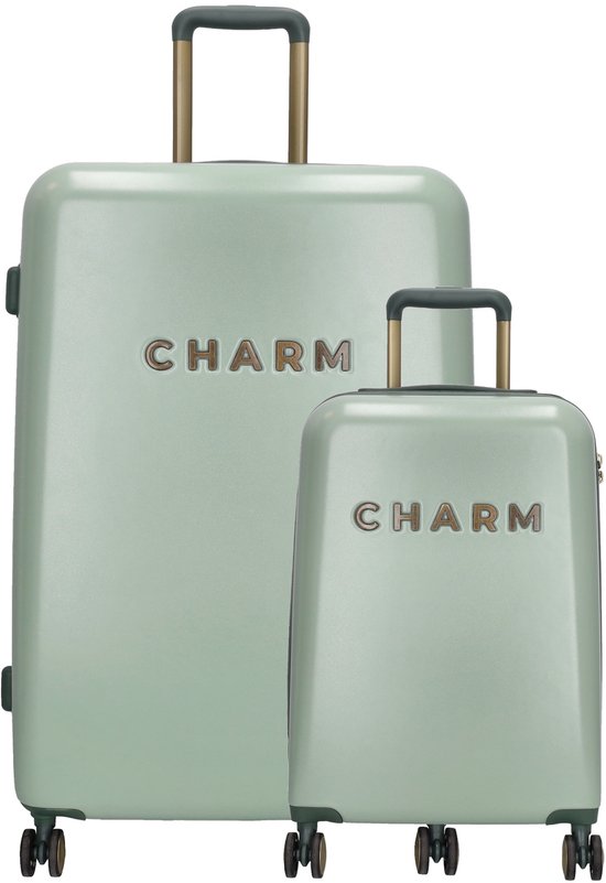Charm London Travel Trolley Set lichtgroen