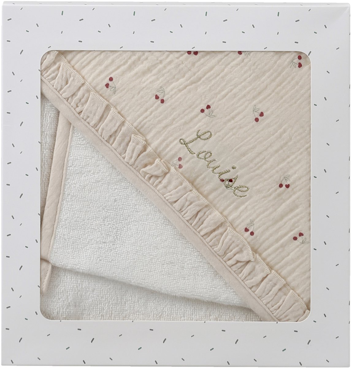 Vertbaudet Personaliseerbare badcape + washand CHERRY